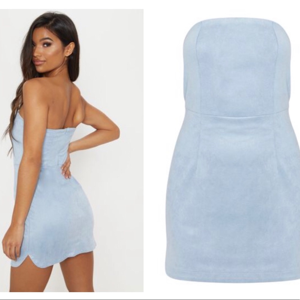 Baby blue suede dress